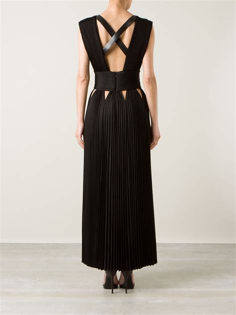 givenchy lace up black dress|givenchy technical pleated dress.